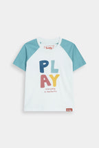 Play Everyday Raglan Tee – White/Blue