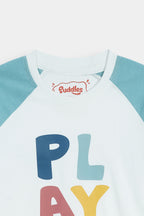 Play Everyday Raglan Tee – White/Blue