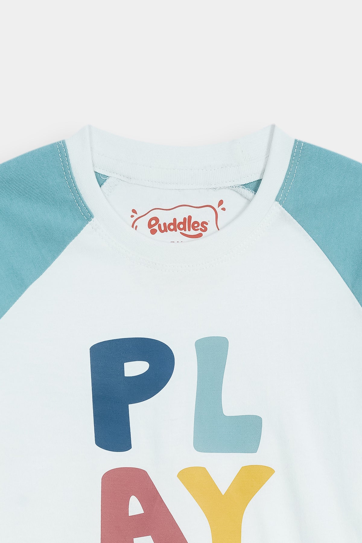 Play Everyday Raglan Tee – White/Blue