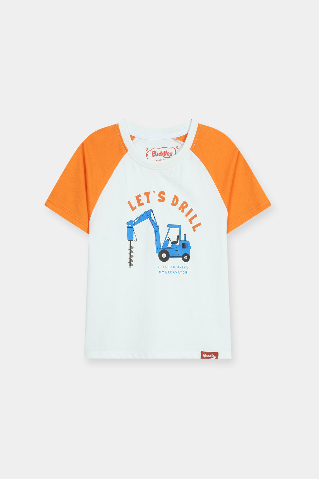 Let's Drill Raglan Co-ord Set - White & Orange