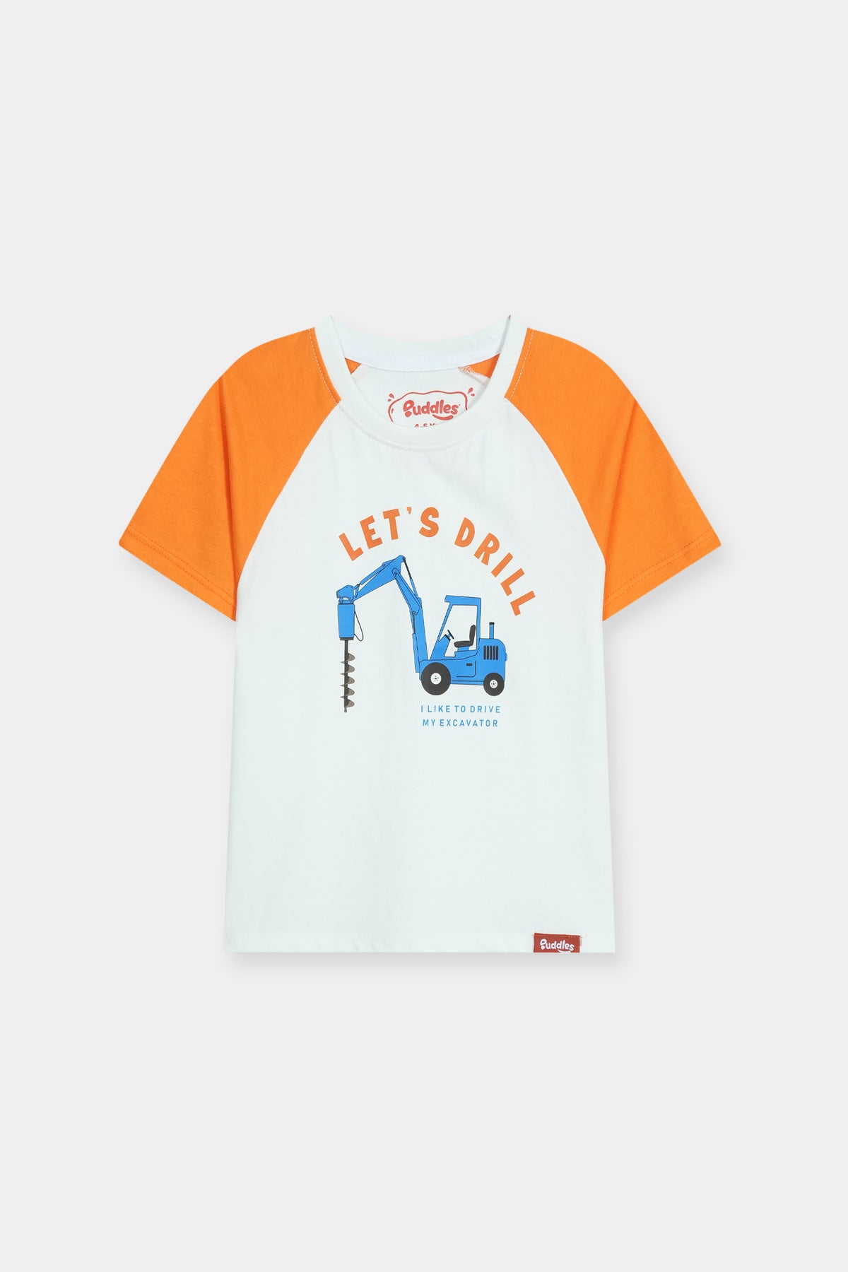 Let's Drill Raglan Co-ord Set - White & Orange