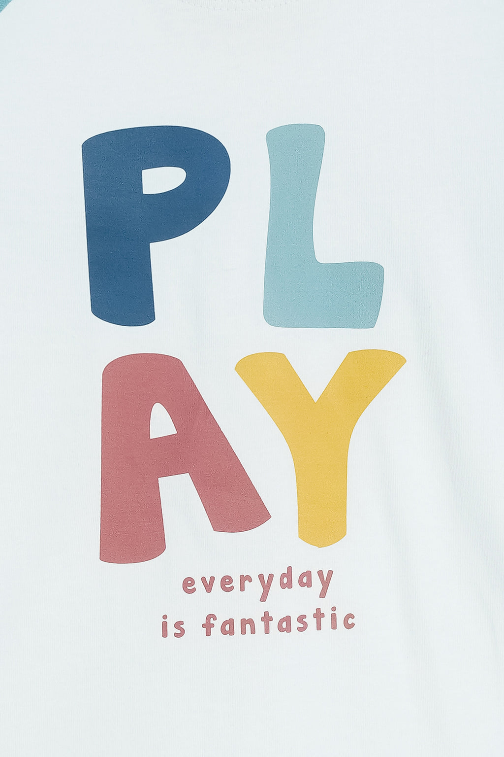 Play Everyday Raglan Tee – White/Blue