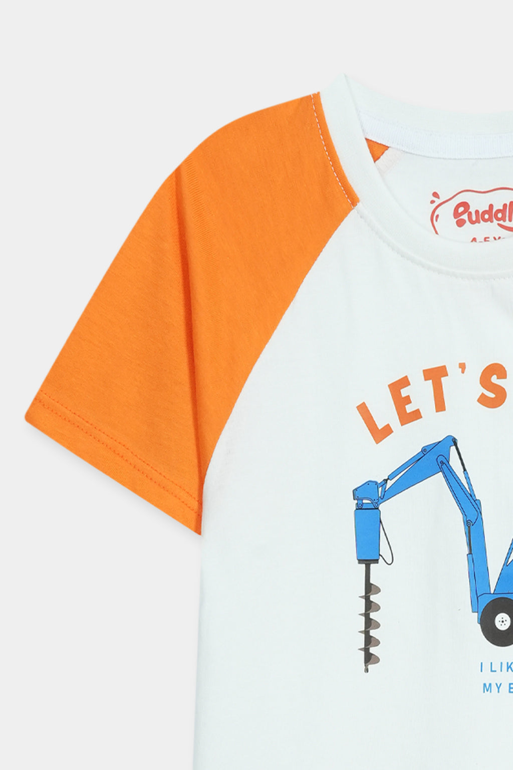Let's Drill Raglan Co-ord Set - White & Orange