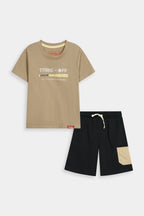 Strike-Off Co-ord Set - Khaki & Black