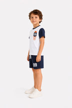 Basketball 09 Co-ord Set - White & Navy