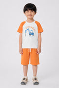 Let's Drill Raglan Co-ord Set - White & Orange