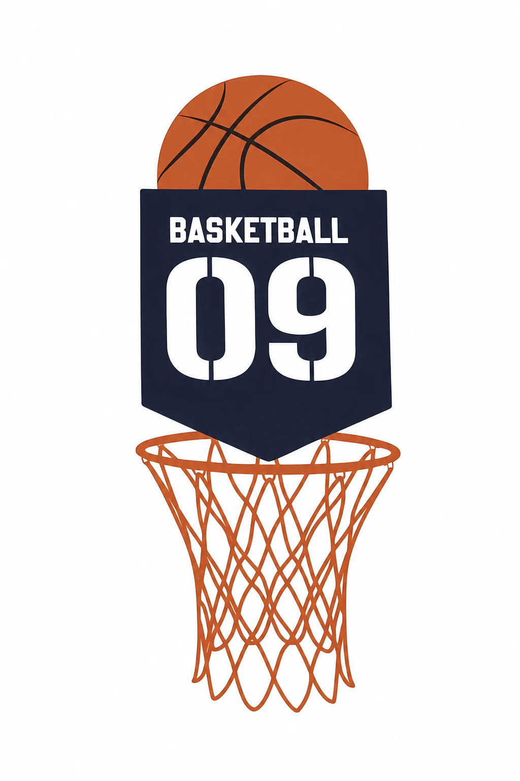 Basketball 09 Co-ord Set - White & Navy