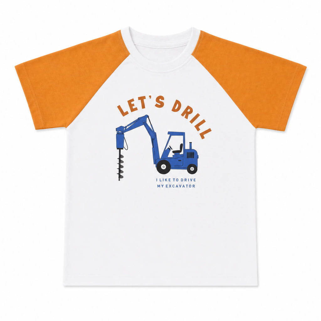 Let's Drill Co-ord Set - White & Orange
