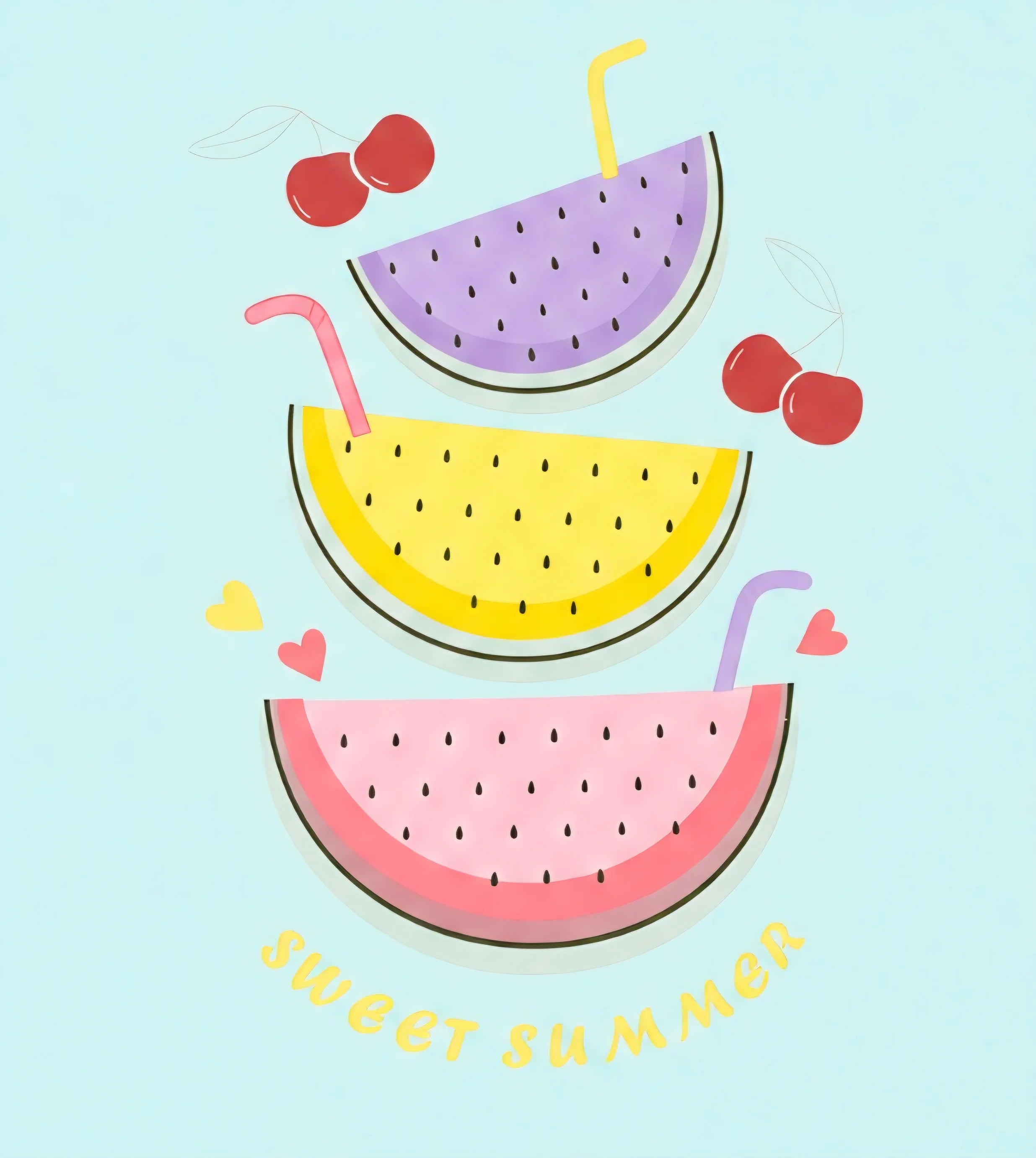Sweet Summer Melon Tee – Aqua