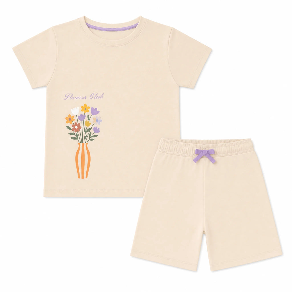 Flowers Club Co-ord Set – Warm Ivory