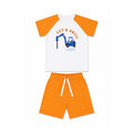 Let's Drill Co-ord Set - White & Orange