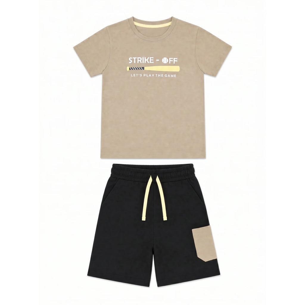 Strike-Off Co-ord Set - Khaki & Black
