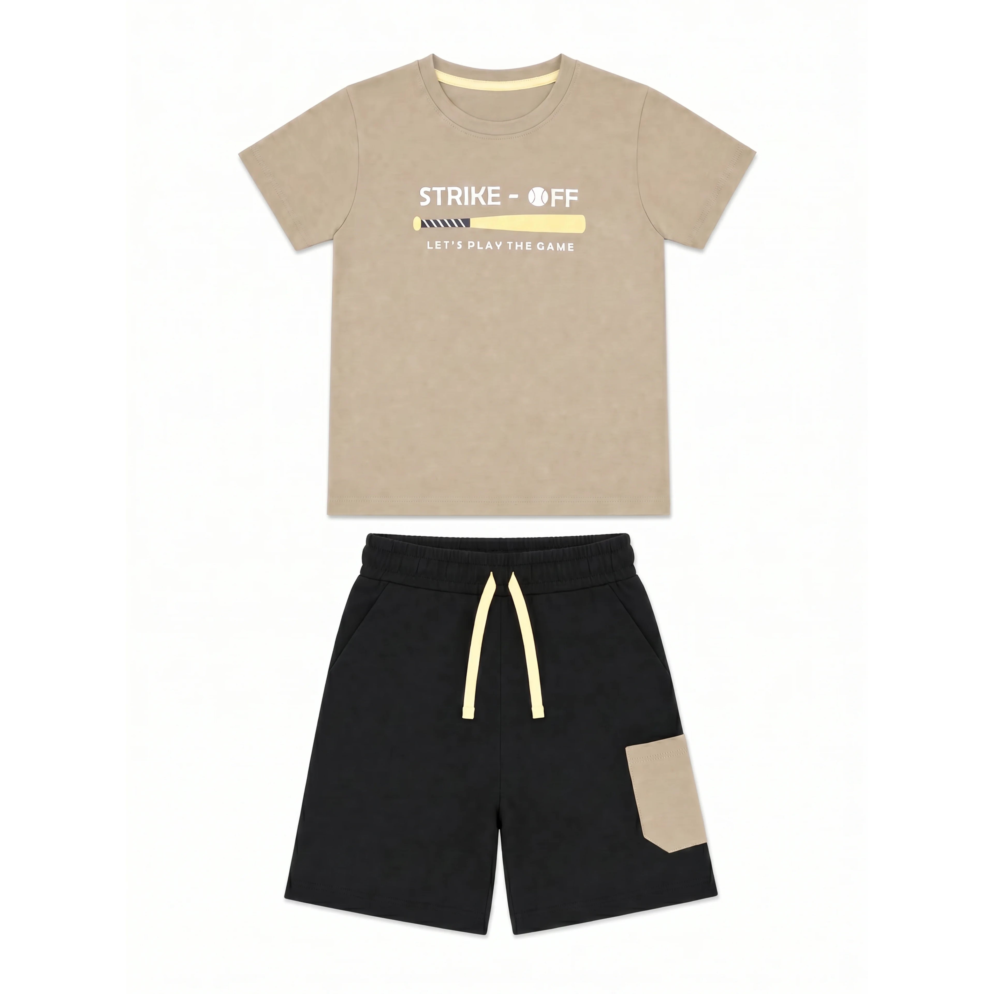 Strike-Off Co-ord Set - Khaki & Black